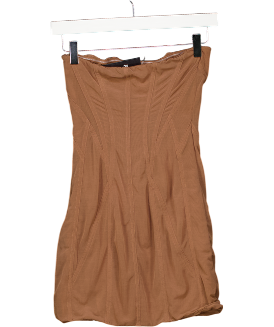 Mars the Label Beige The Mesh Panel Body Dress UK 8