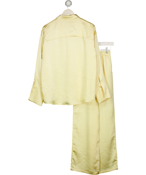4th & Reckless 2-piece Yellow Satin Oversize Shirt &  Trouser Set UK 6