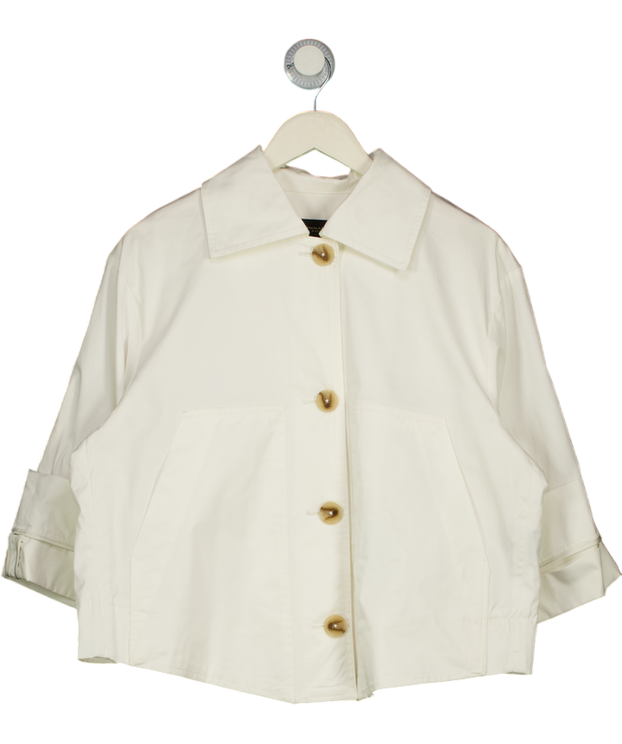 DONNA KARAN Weekend White Boxy Fit Jacket UK XS