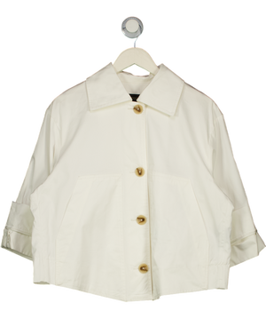 DONNA KARAN Weekend White Boxy Fit Jacket UK XS