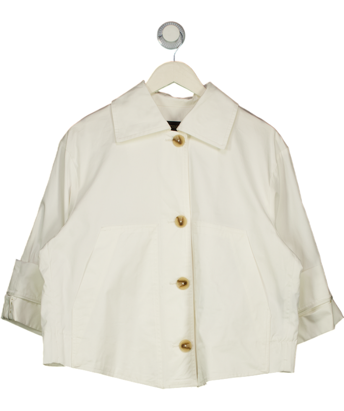 DONNA KARAN Weekend White Boxy Fit Jacket UK XS