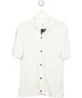 REISS White Cable Fortune Knit Cuban Shirt UK M