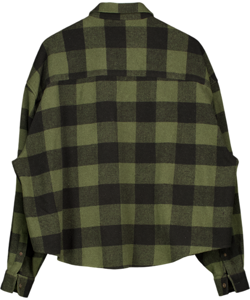 ASOS Green Check Flannel Overshirt UK L