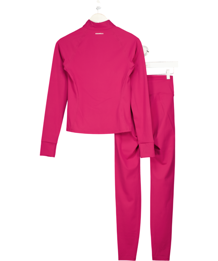 ADANOLA 2-piece Pink Long Sleeve Zip Top (uk M) & Leggings ( Uk S) Set - Tall Fit UK S/M