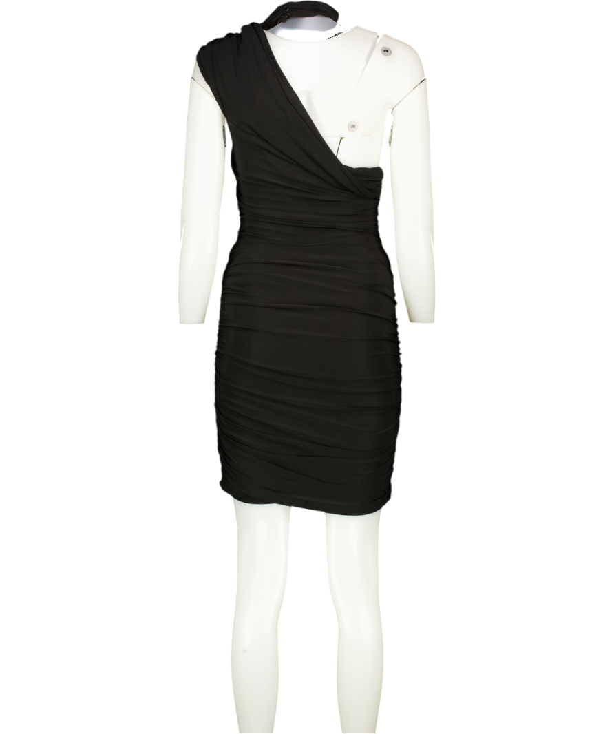 Club L Black Ruched Mini Dress UK 8