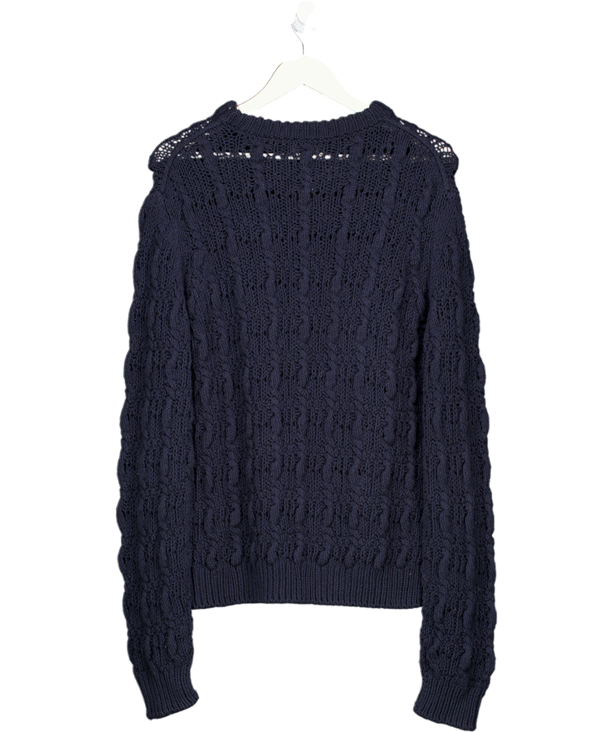 Acne Studios Blue Crochet Knit Cable Jumper UK S