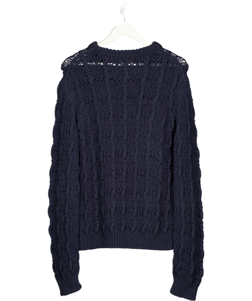 Acne Studios Blue Crochet Knit Cable Jumper UK S