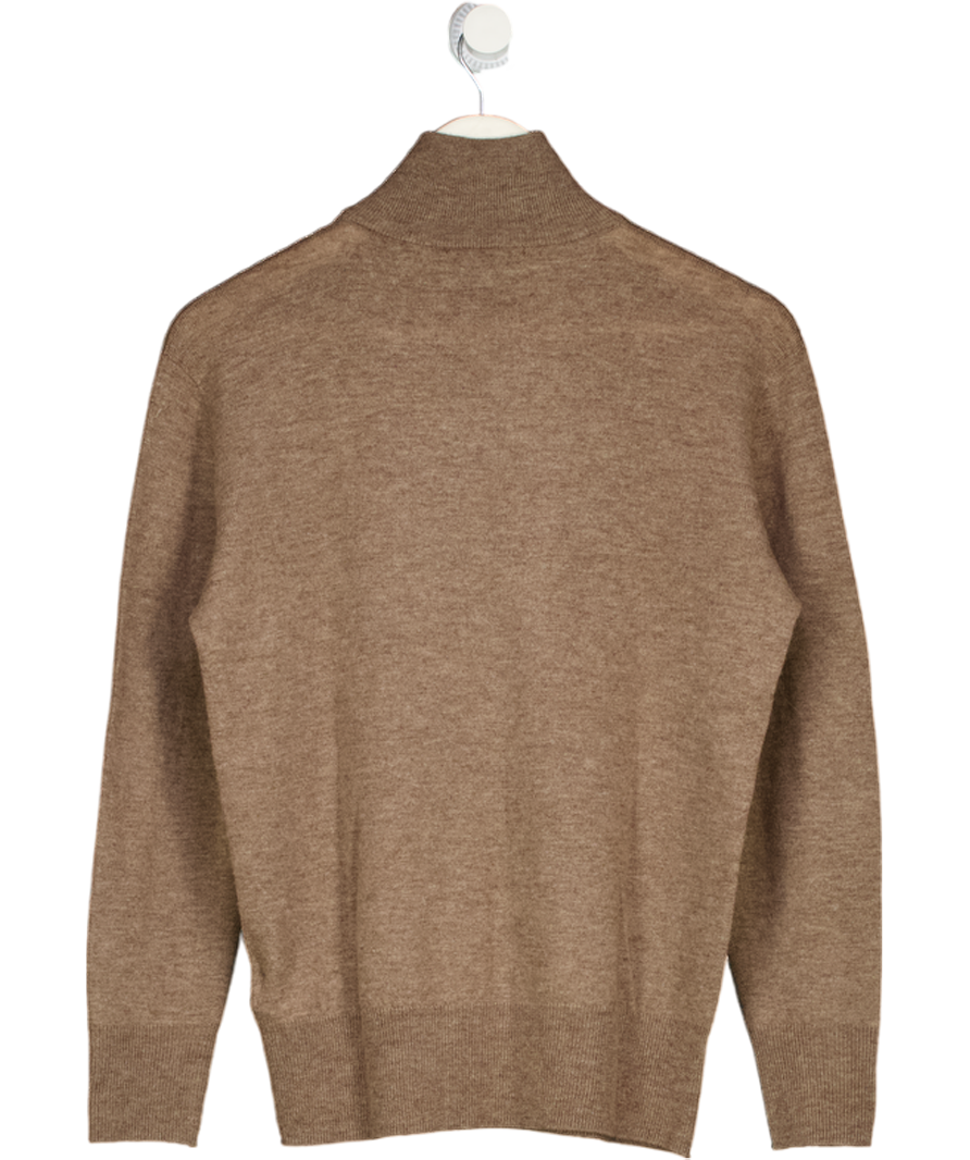 ZARA Beige 100% Wool Roll Neck Jumper UK S