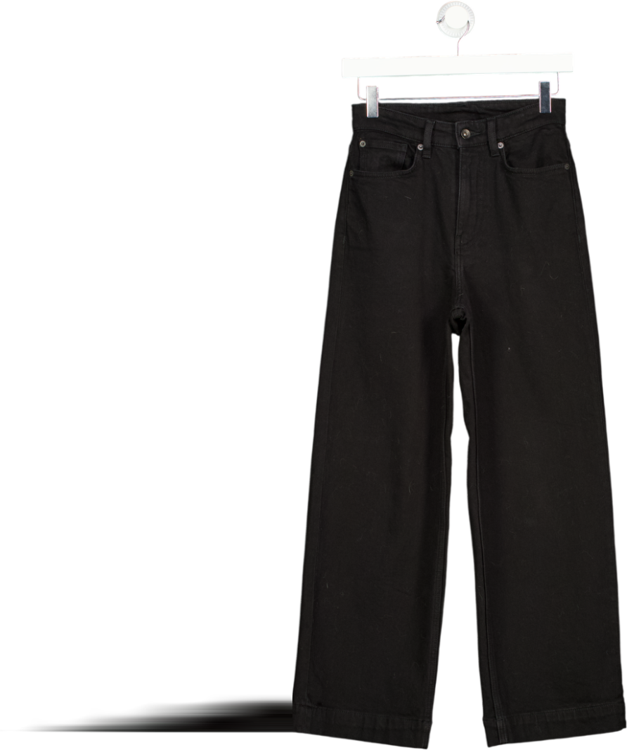 JIGSAW Black Tyne Wide Leg Cropped Jeans W24