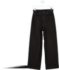 JIGSAW Black Tyne Wide Leg Cropped Jeans W24