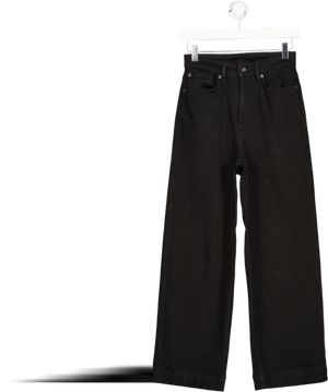 JIGSAW Black Tyne Wide Leg Cropped Jeans W24