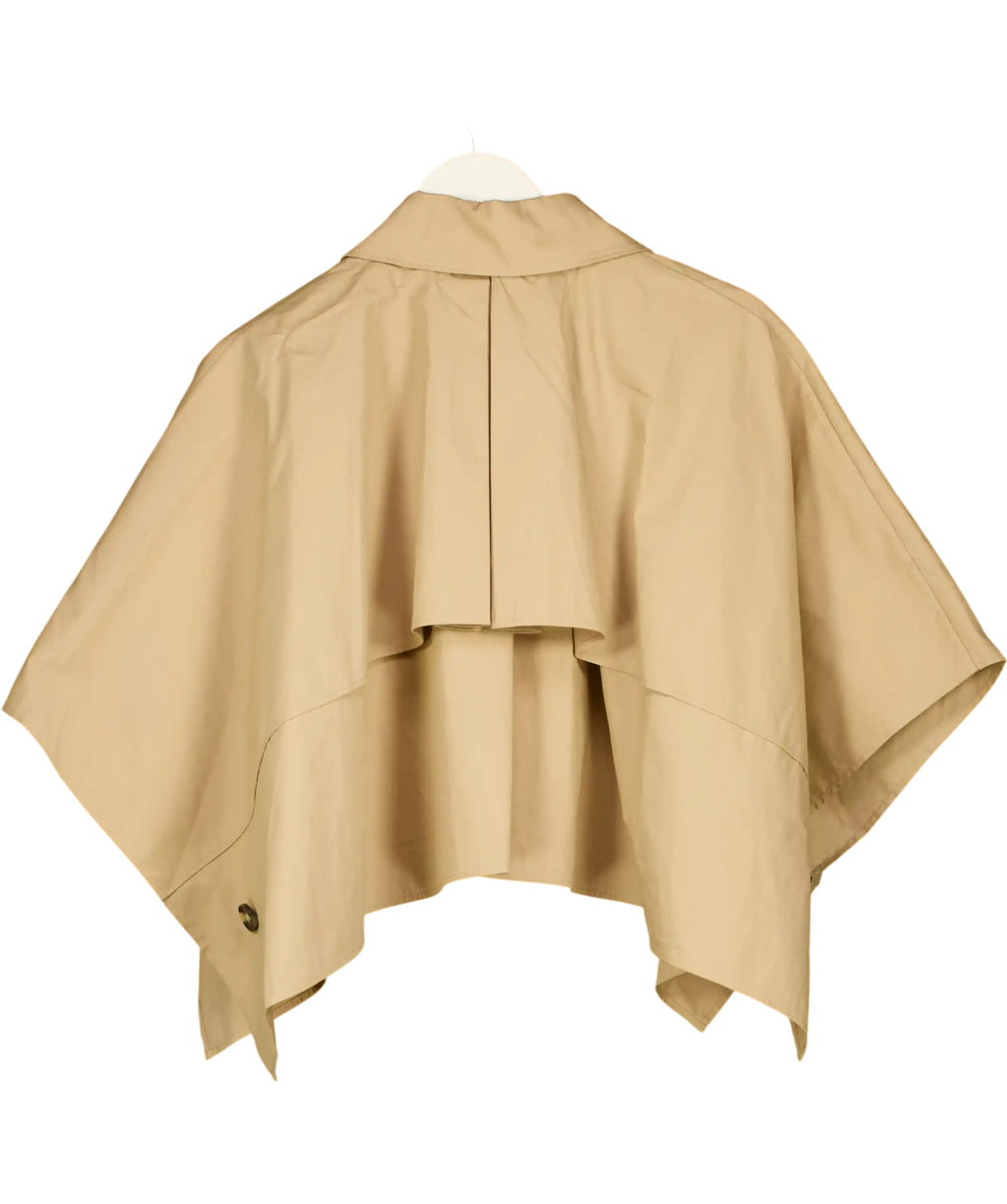 COS Beige Cropped Trench Coat Cape UK 8