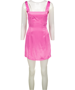 MESHKI Carina Tie Back Mini Slip Dress - Pink UK XXS