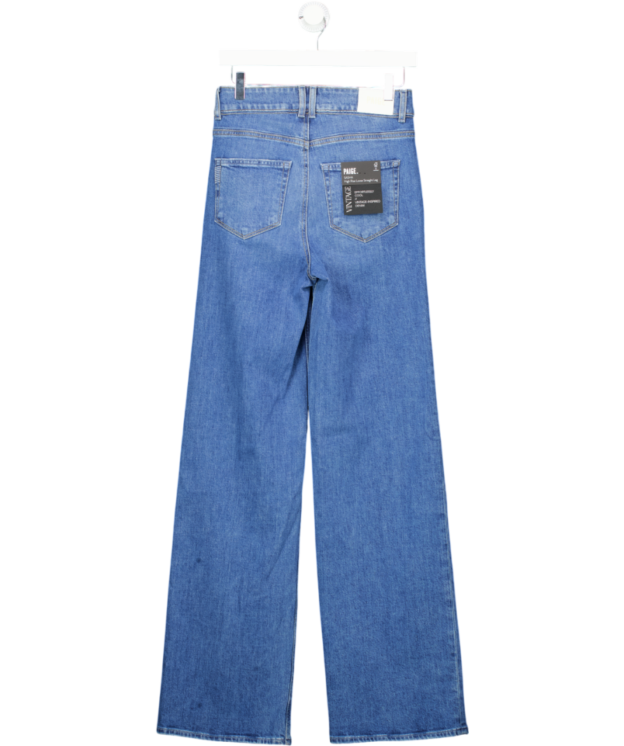 PAIGE Blue Sasha High Rise Loose Straight Leg Jeans W26