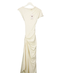 AYM STUDIO Cream Venus Draped Maxi Dress UK XS