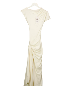 AYM STUDIO Cream Venus Draped Maxi Dress UK XS