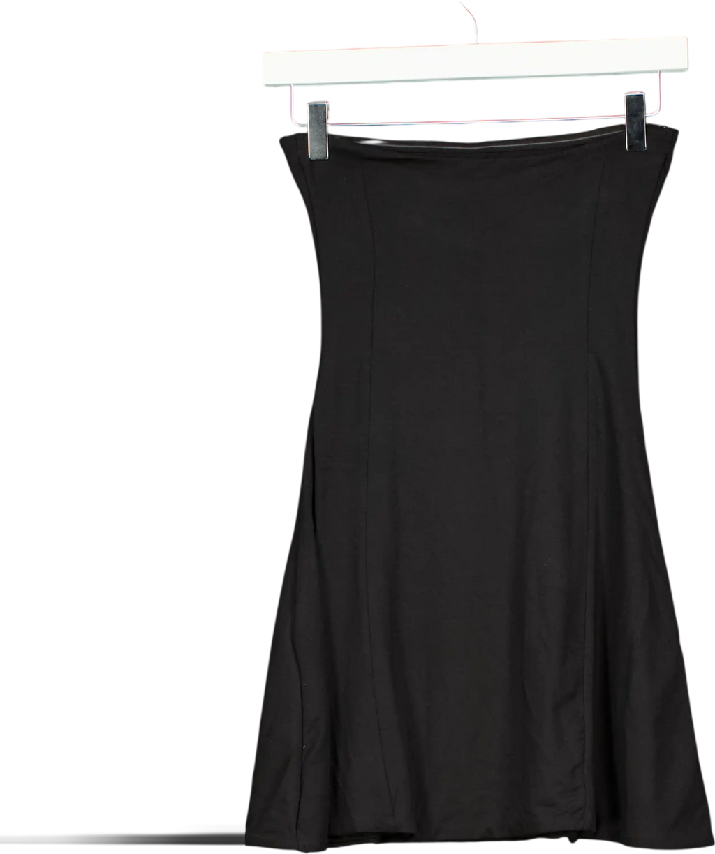 Oh Polly Black Bandeau Jersey Mini Dress UK 8