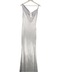 Club L Silver Grey Galaxy Shimmer Cowl Front Maxi Dress UK 6