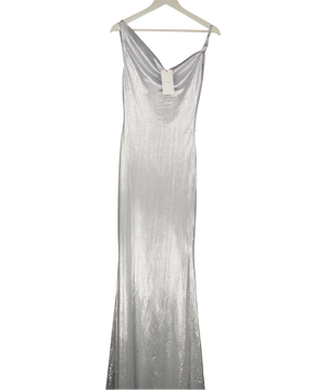Club L Silver Grey Galaxy Shimmer Cowl Front Maxi Dress UK 6