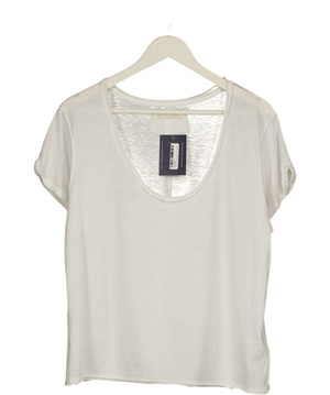 Free People We Thr Free White Scoop Neck T-shirt UK XS