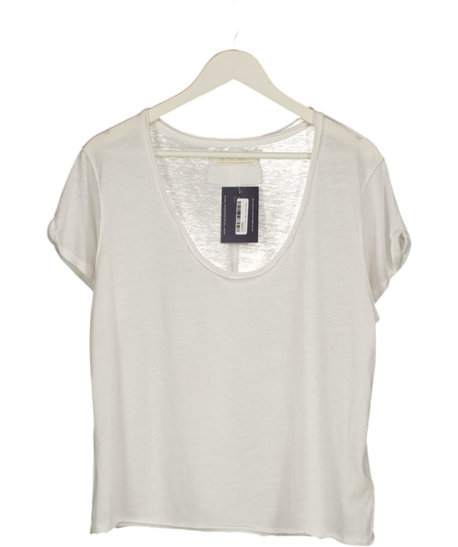 Free People We Thr Free White Scoop Neck T-shirt UK XS