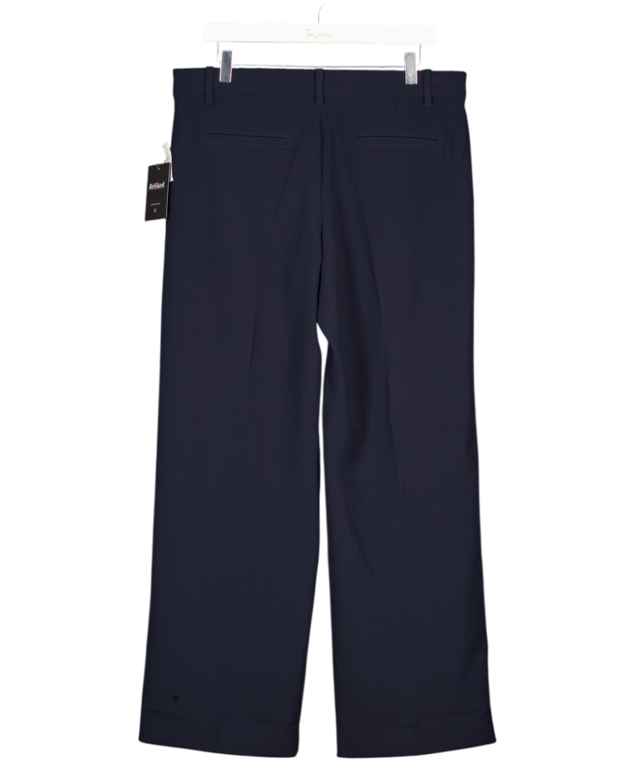 GAP Navy Blue 365 Low Waisted Pleated Wide-leg Trousers UK 10