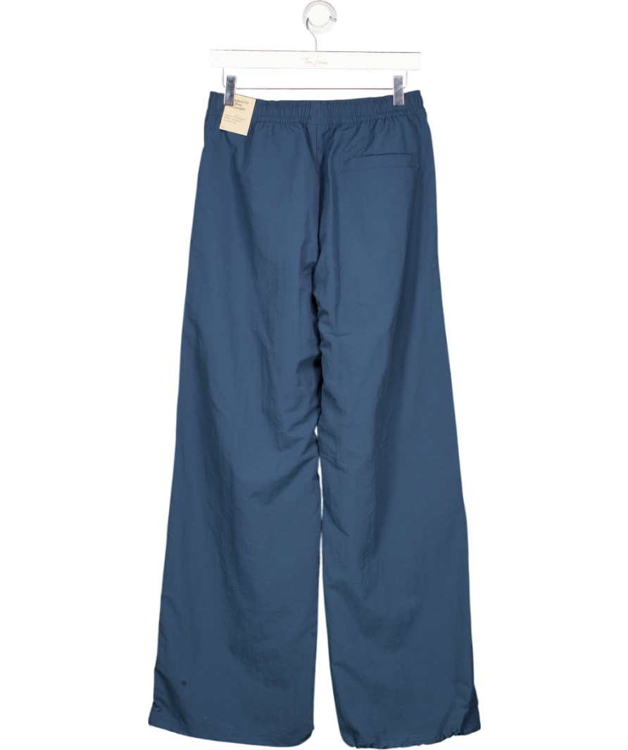 Nike Trend Woven Mid Rise Wide Leg Trousers In Navy Blue UK S