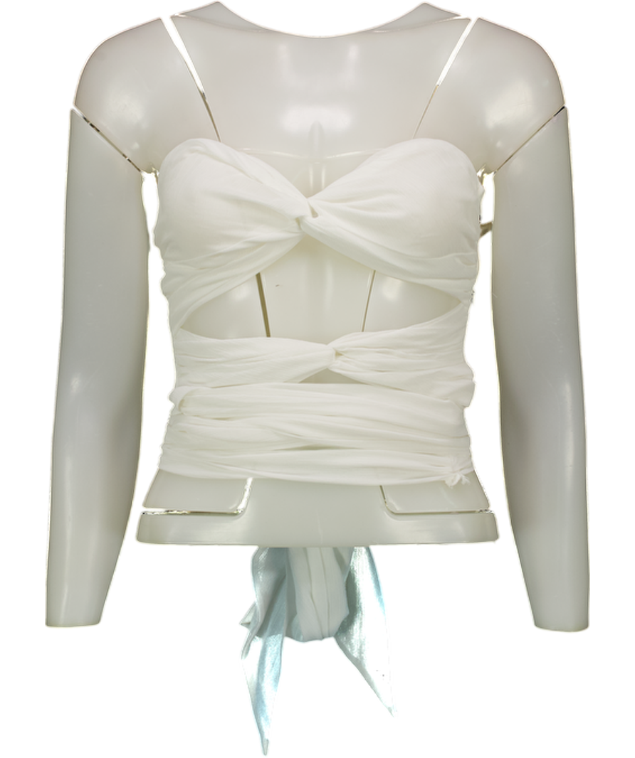PEPPERMAYO Ivory White Sunlight Cascade Top - White UK 6