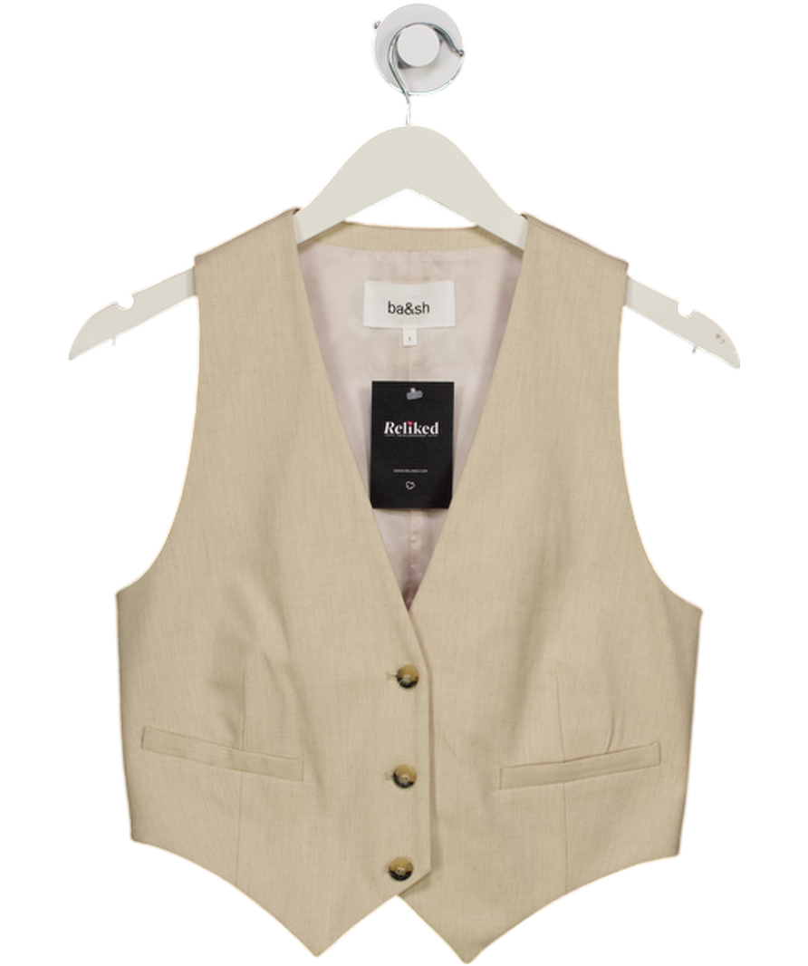 Ba&sh Beige Jessy Waistcoat UK 6