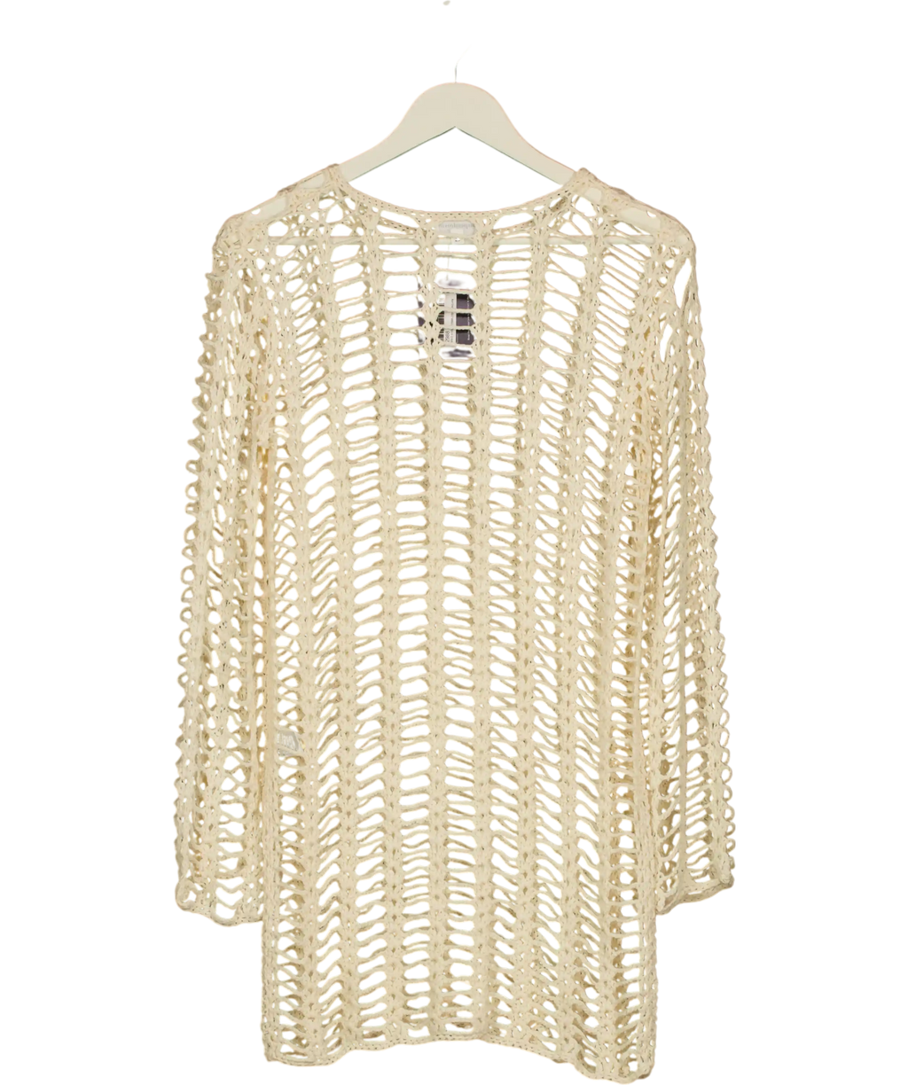 Superdown Cream Open Crochet Knit Dress UK S