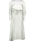 HARMUR Pale Grey Blue 100% Silk Gilly Midi Dress UK XL