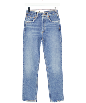 AGOLDE Blue Riley High Rise Straight Crop Jeans W23