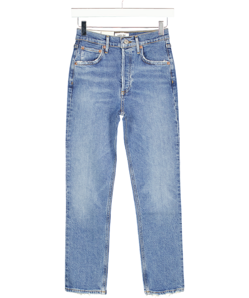 AGOLDE Blue Riley High Rise Straight Crop Jeans W23