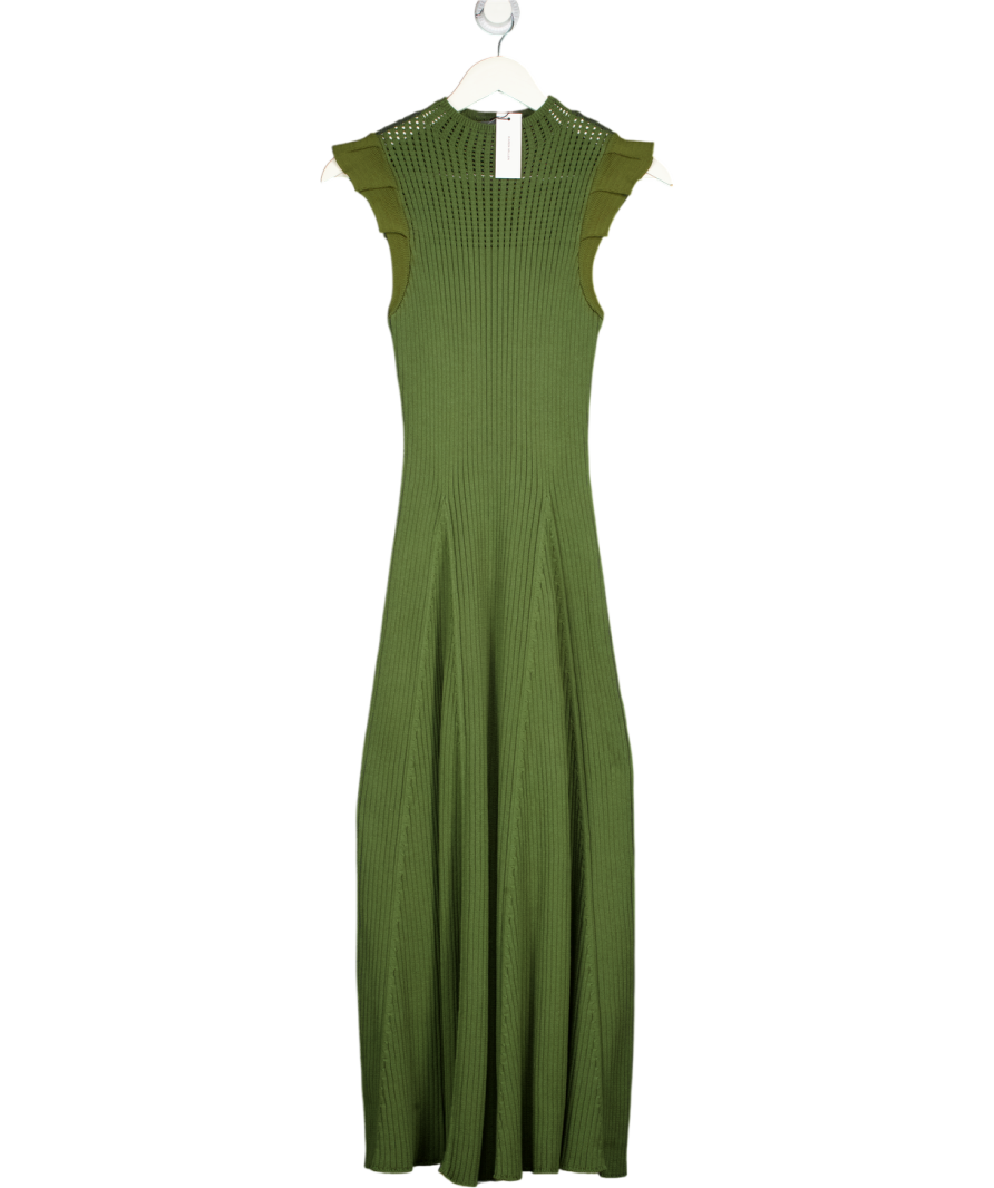 KAREN MILLEN Olive Green Knit Maxi Dress UK S