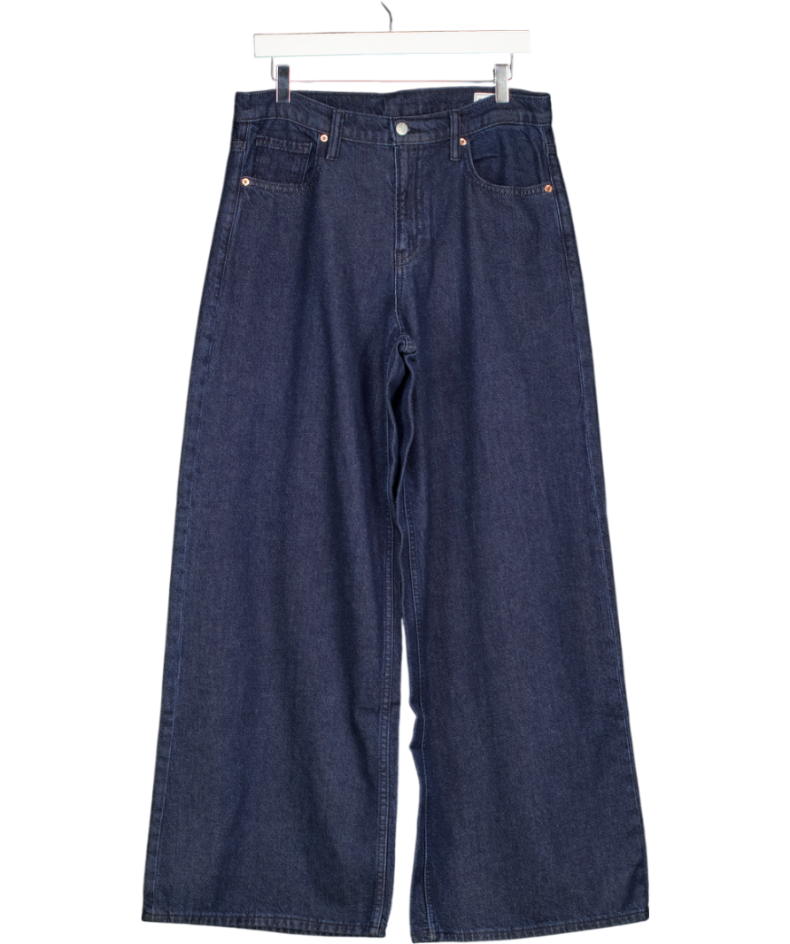 GAP Dark Blue Soft Denim Baggy Mid Rise Jeans 6r W28