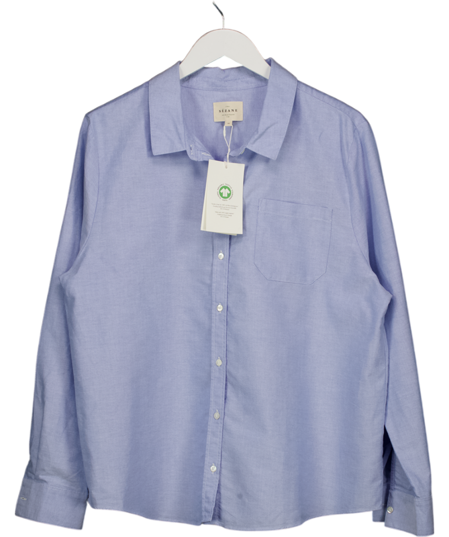 Sezane Blue Tomboy Shirt UK 18