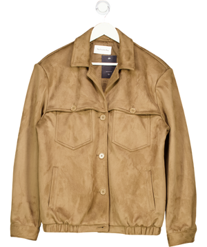 THE FRANKIE SHOP Brown Hester Relaxed-fit Faux-suede Jacket UK S