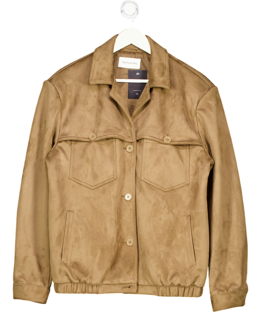 THE FRANKIE SHOP Brown Hester Relaxed-fit Faux-suede Jacket UK S