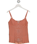 Amanda Wakeley Pink Embroidered Rhinestone Cami UK 14