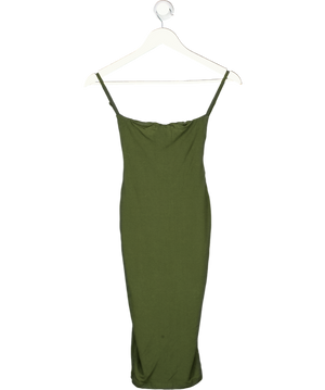 OH POLLY Khaki Green Jersey Mini Dress UK 10