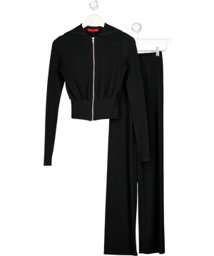 COUCOO Black Ribbed Jersey Jacket And Trouser Set UK XS
