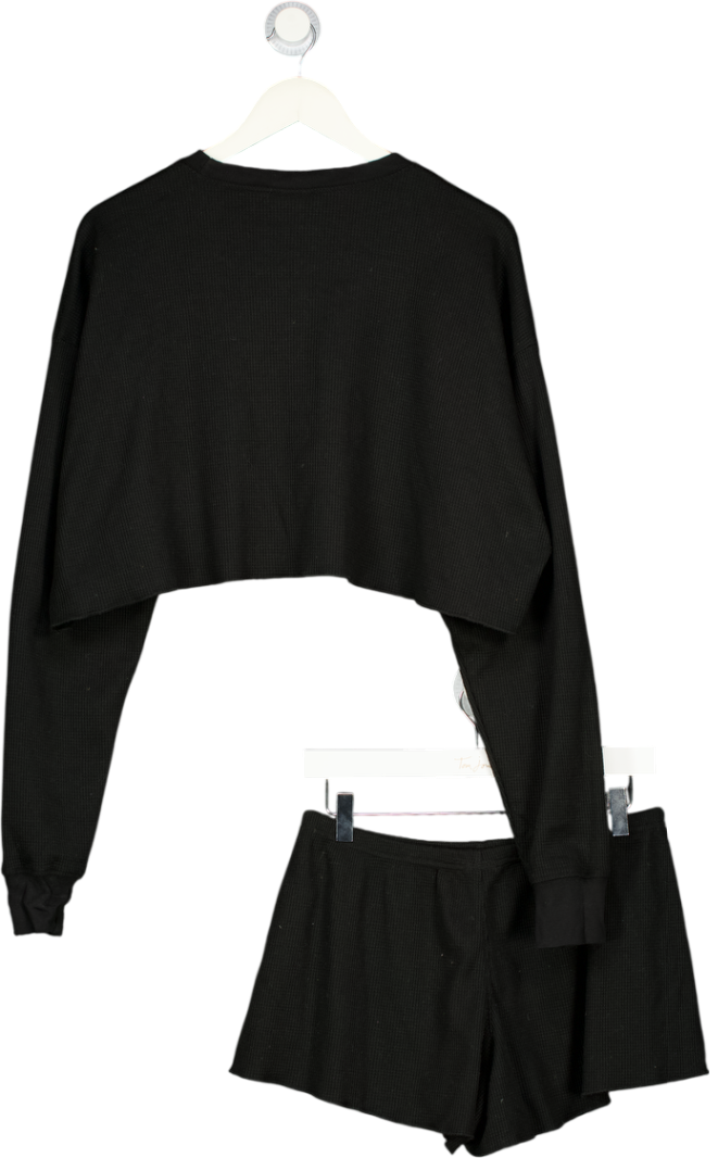 RU & ROCKA 2-piece Black Waffle Set UK S/M
