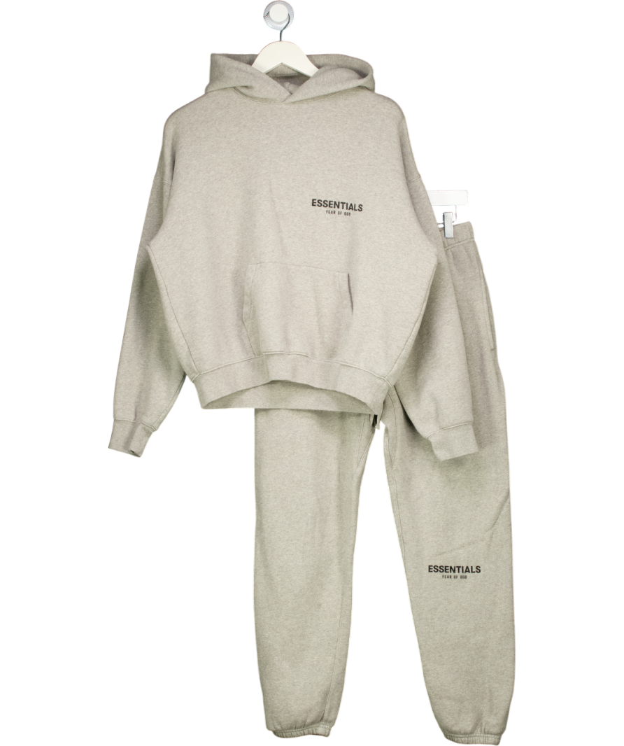 FEAR OF GOD Essentials 2-piece Grey Hoodie And Joggers Set UK XS