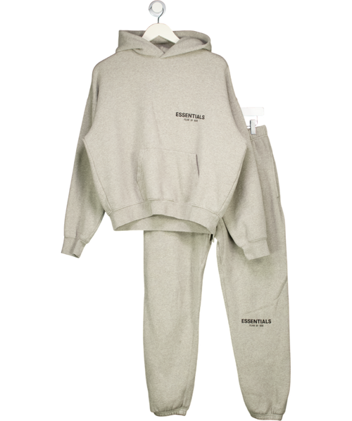 FEAR OF GOD Essentials 2-piece Grey Hoodie And Joggers Set UK XS