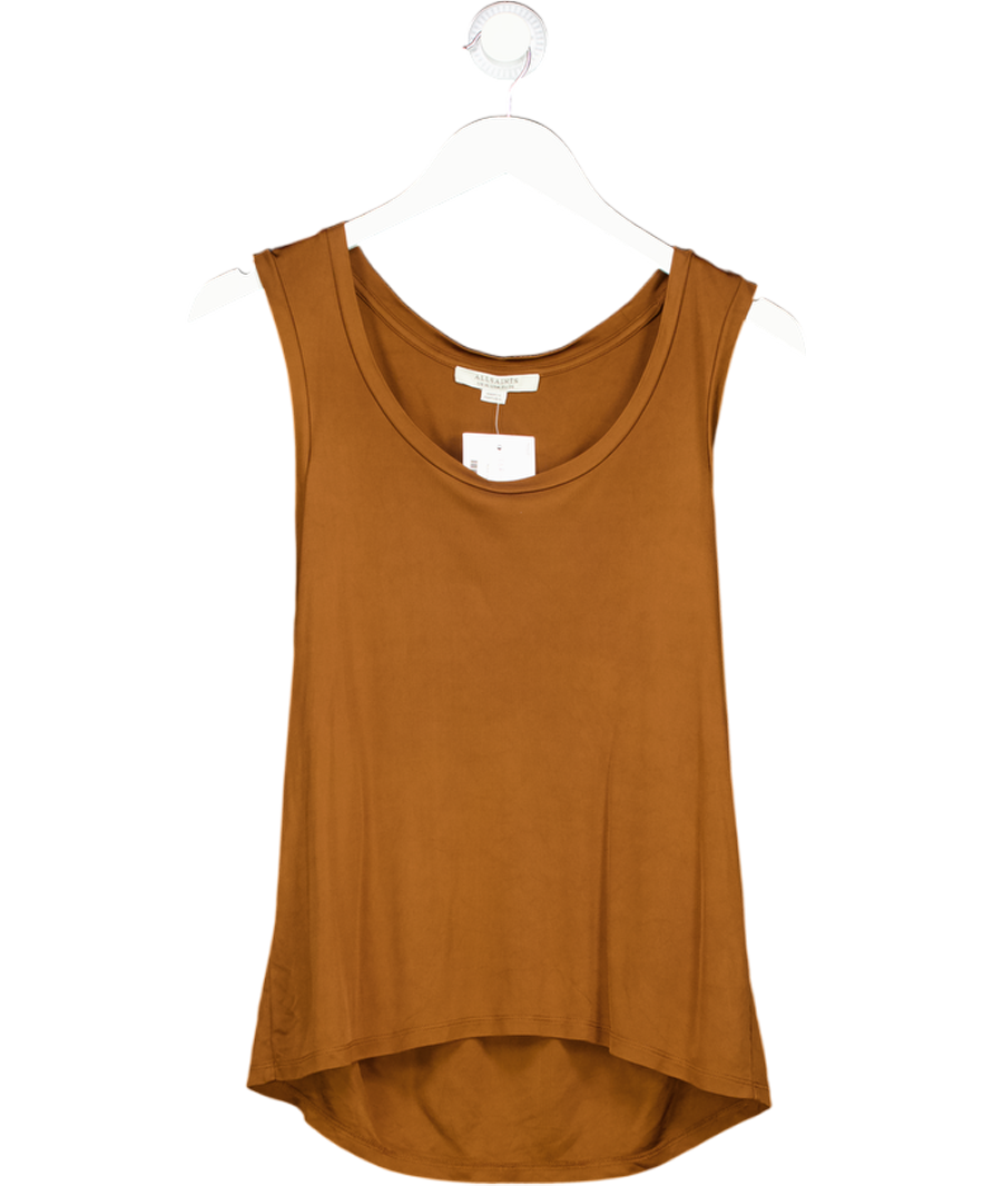 AllSaints Brown Relaxed Vest With Hardware Detail UK 10
