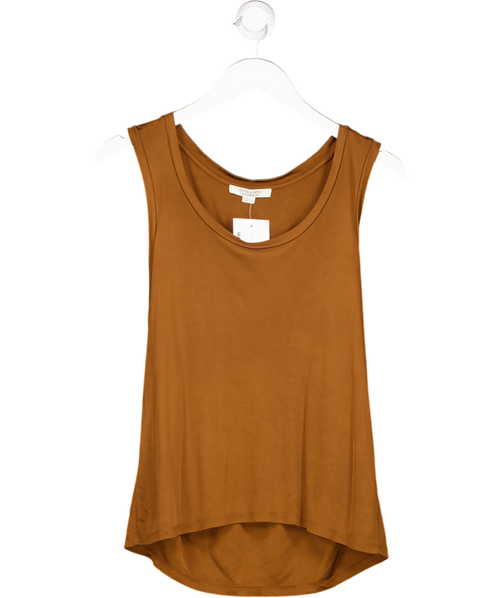 AllSaints Brown Relaxed Vest With Hardware Detail UK 10