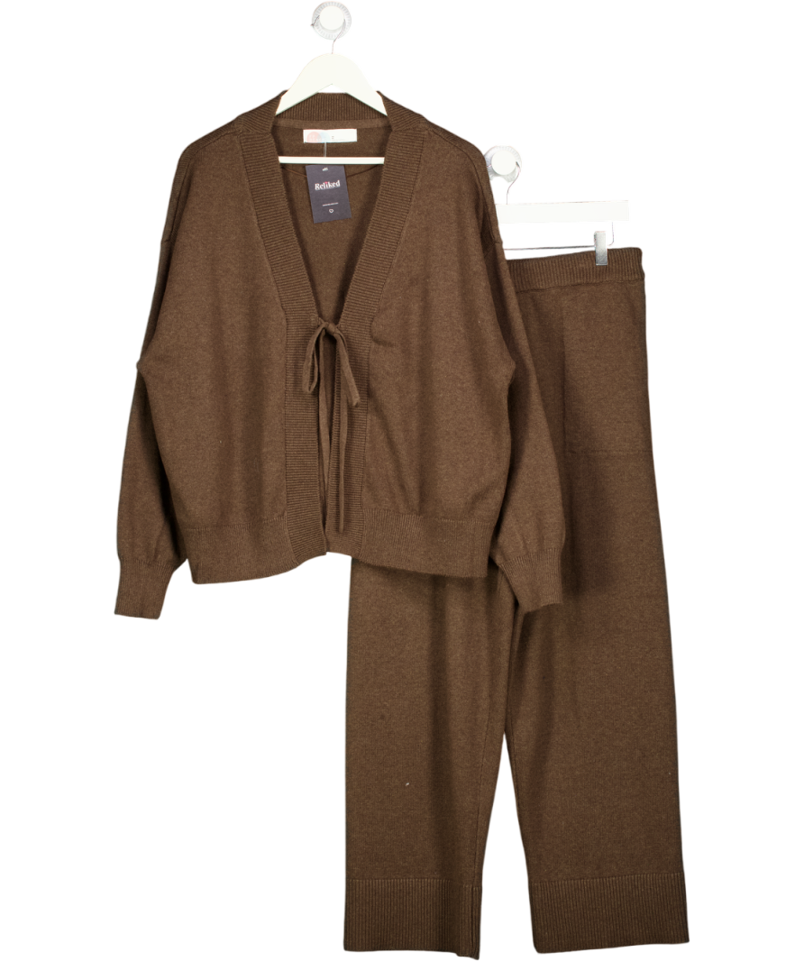FREE PEOPLE 2-piece Chocolate Brown Loungewear Set UK M