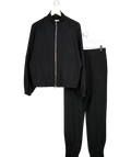 VARLEY 2-piece Black Doublesoft Zip-through Sweatshirt & Relaxed Cuffed Sweatpant Set UK M