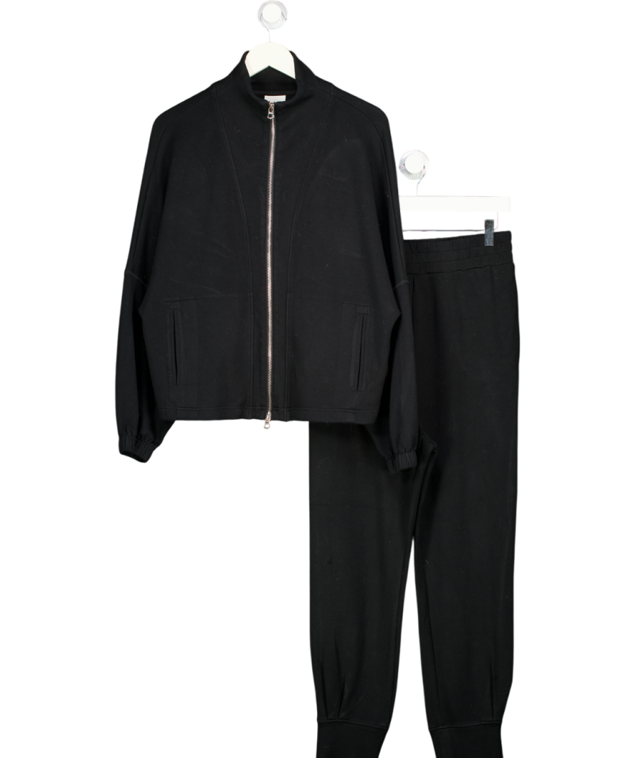 VARLEY 2-piece Black Doublesoft Zip-through Sweatshirt & Relaxed Cuffed Sweatpant Set UK M