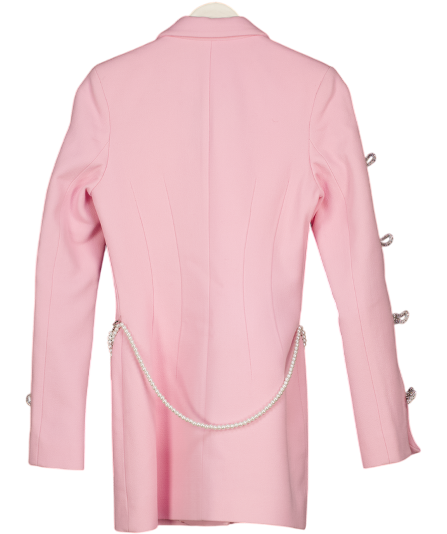 MACH & MACH Pink Mach & Mach  Bow And Pearl Blazer Dress UK 8